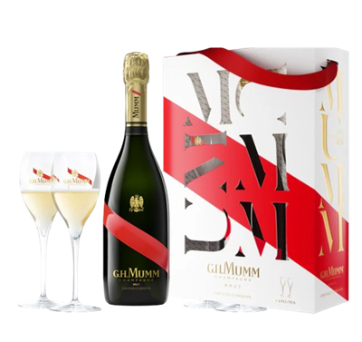 Шампанское Mumm Grand Cordon Франция 0,7л +2 Flutes  - фото 35291