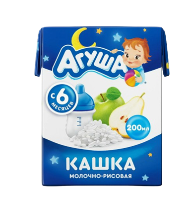 Каша Агуша молочная рис-яблоко-груша 200 гр - фото 35365