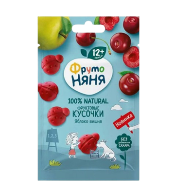 Фруктовые кусочки Фруто-Няня яблоко вишня 15гр - фото 35464