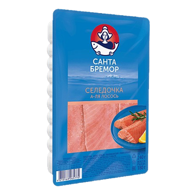 Филе сельди Санта Бремор А-ля лосось слобосоленое в масле 240гр - фото 35696
