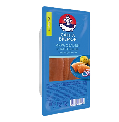 Икра сельди Санто Бремор ястычная к картошке с/с в масле 150гр - фото 35697