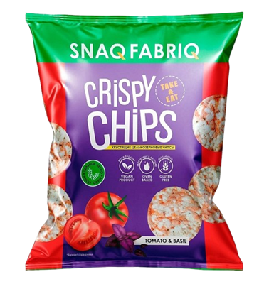 Чипсы SNAQ FABRIQ цельнозерновые со вкусом Томат и базилик 50гр - фото 35992