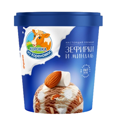 Мороженое КизК пломбир с Зефиром и миндалем ведро 300гр  - фото 36143