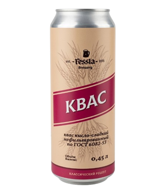 Квас Fessla кисло-сладкий н/ф ГОСТ ж/б 0,45л  - фото 36292