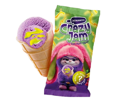 Мороженое CRAZY JAM Кислый удар в стакане 75гр - фото 36531
