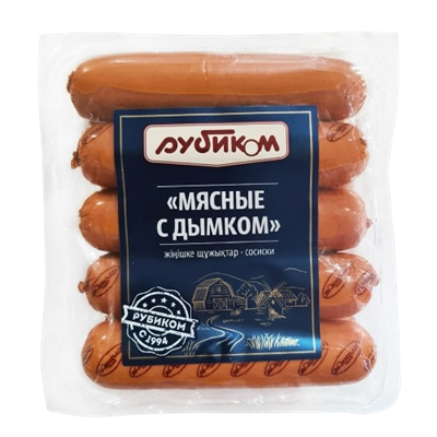 Сосиски Рубиком мясные с дымком 500гр - фото 36661