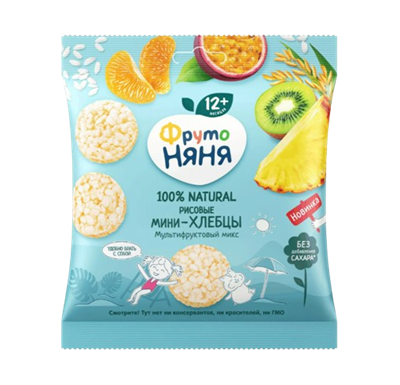 Мини хлебцы Фруто-Няня мультифруктовый микс 30гр - фото 36725