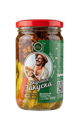 Вкусная закуска HiFood Вяленые томаты с острым перцем 350гр - фото 36752
