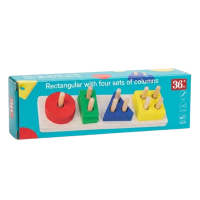 Игра развивающая Фигуры, дерево, 16шт 3+ - фото 37077