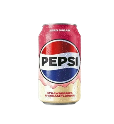 Напиток Pepsi Strawberry and Cream NO SUGAR ж/б 0.33л  - фото 37245