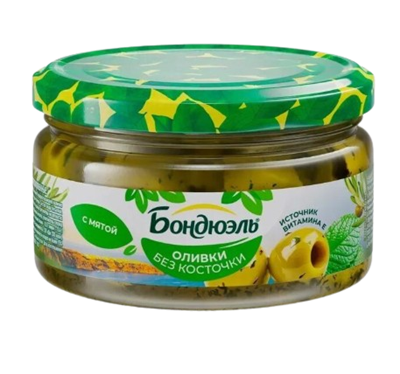 Оливки Bonduelle без косточки с мятой 250мл - фото 37307
