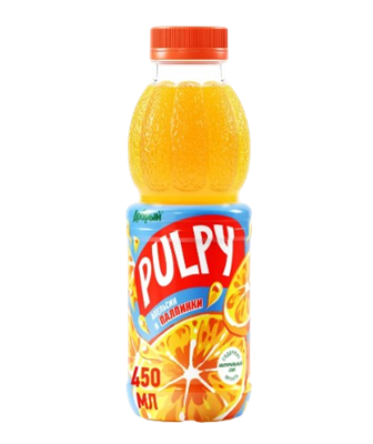Напиток сокосодержащий Pulpy Апельсин с мякотью 0,45л - фото 37311