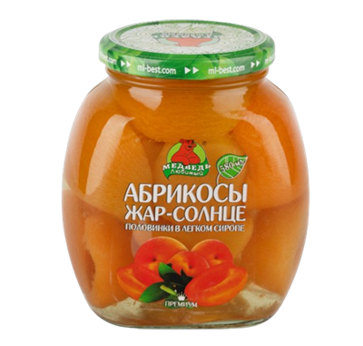Абрикосы Медведь любимый Жар-Солнце консервированные 580мл - фото 37940