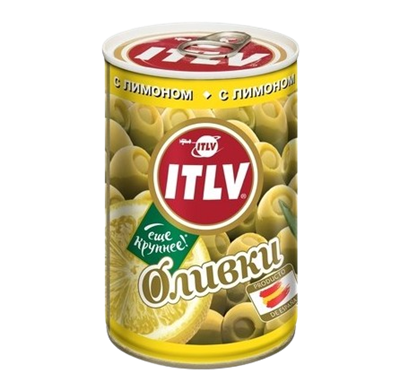 Оливки ITLV зеленые с лимоном 300мл - фото 38057
