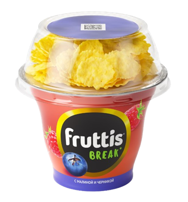 Йогурт Fruttis Вкусный перерыв Малина-Черника 180гр - фото 38065