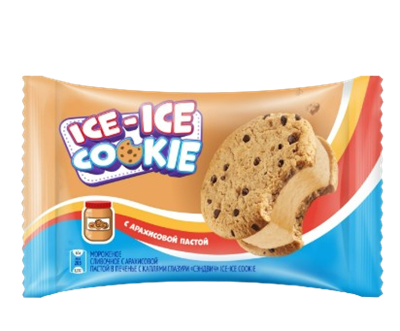 Мороженое ОХК ICE-ICE Cookie сэндвич сливоч. с арахис.пастой 65г - фото 38172