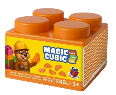 Жевательный мармелад Magic Cubic Кислый мандарин 40гр - фото 38208