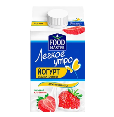 Йогурт питьевой food master Легкое утро Клубника 450г - фото 38229