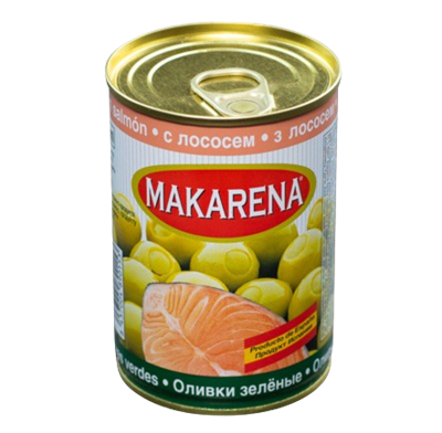 Оливки Makarena зеленые с лососем 300мл - фото 38536