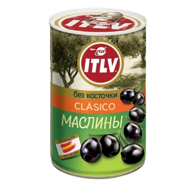 Маслины ITLV Clasico черные без косточек 314мл - фото 38544