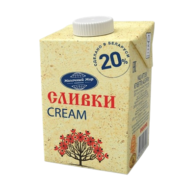Сливки Молочный мир 20% жир 0,5л - фото 38593