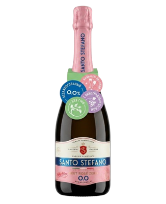 Напиток винный Santo Stefano Brut Rose ZERO безалкогольный сильногазированный 0.75л - фото 38907