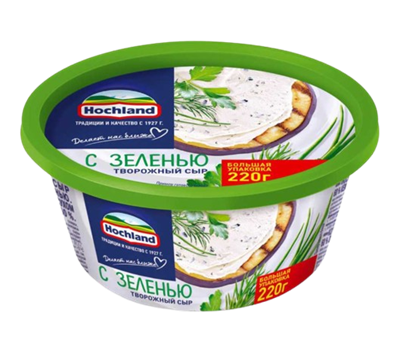 Творожный сыр Хохланд с зеленью 220гр - фото 38952