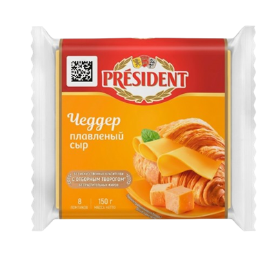 Сыр President Мастер бутербродов Чеддер 40% 150гр - фото 38985