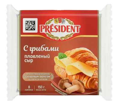 Сыр President Мастер бутербродов с грибами 40% 150гр - фото 38987