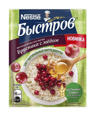 Быстров Хлопья Овсяная брусника 40 гр - фото 39306