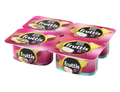 Йогурт Fruttis Банана сплит\Пинокалада 8% 115гр - фото 39321