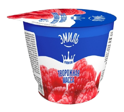 Творожная масса Эмиль с малиной 4.5% 180гр - фото 39331
