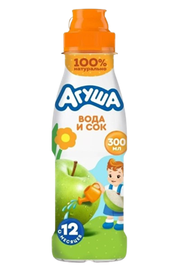 Вода и Сок Агуша яблоко 300мл - фото 39804