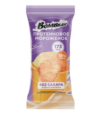 Мороженое BOMBBAR протеиновое крем-брюле в стакане 90гр  - фото 39859