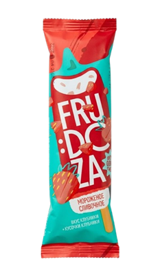 Мороженое Frudoza пломбир с кус.клубники во фруктов.обол. 65гр - фото 40210
