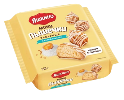 Заварные мини пышечки в светлой глазури 240гр - фото 40216