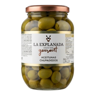 Оливки зеленые La Explanada Чупадедос с косточкой 850гр - фото 40340