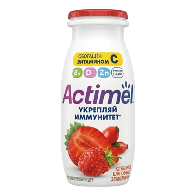 Йогурт питьевой Актимель Земляника-Шиповник 95гр - фото 40392