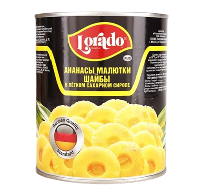 Ананасы Lorado малютки шайбы в сиропе 580мл - фото 40499