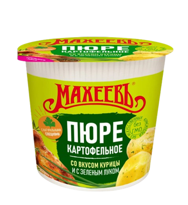 Пюре картофельное Махеев со вкусом курицы и зеленым луком 40гр - фото 40598