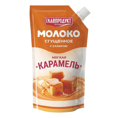 Молоко сгущенное Главпродукт с мягкой карамелью дой-пак 270гр - фото 40825