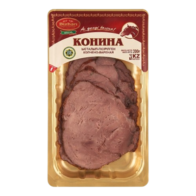 Нарезка Bizhan конина копчено-вареная 200гр - фото 41117