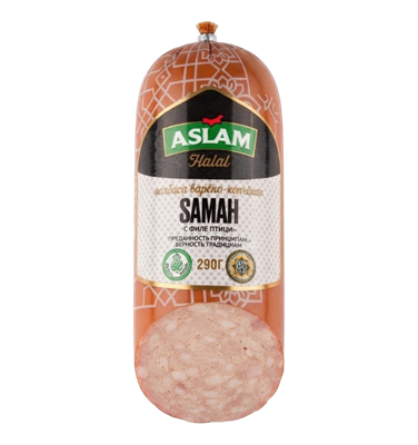Колбаса Aslam Samah Сервелат варено-копченый 290гр - фото 41203