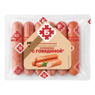 Сосиски Брест с говядиной кг - фото 41511