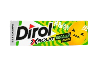 Жевательная резинка Dirol X Sour кислый лимон 13,6гр - фото 42431