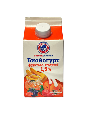 Биойогурт фруктово-ягодный 0.5л жир 1,5% - фото 7792