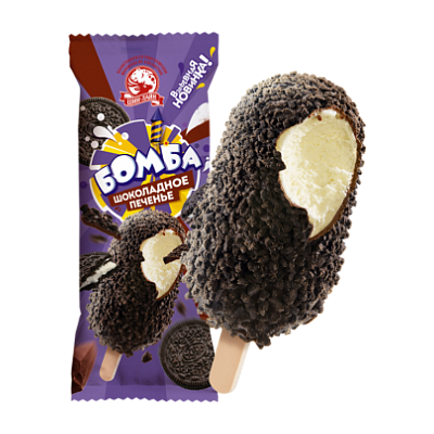 Мороженое Бомба шоколадное печенье 90гр - фото 8021