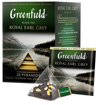 Чай черный Гринфилд Royal Earl Gray 20 пирамид - фото 8079