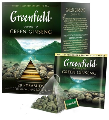 Чай зеленый Гринфилд Green Ginseng 36гр. 20 пирамид - фото 8103