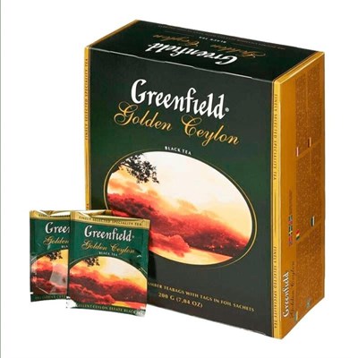 Чай черный Гринфилд Golden Ceylon 200гр. 100 пакетов - фото 8105
